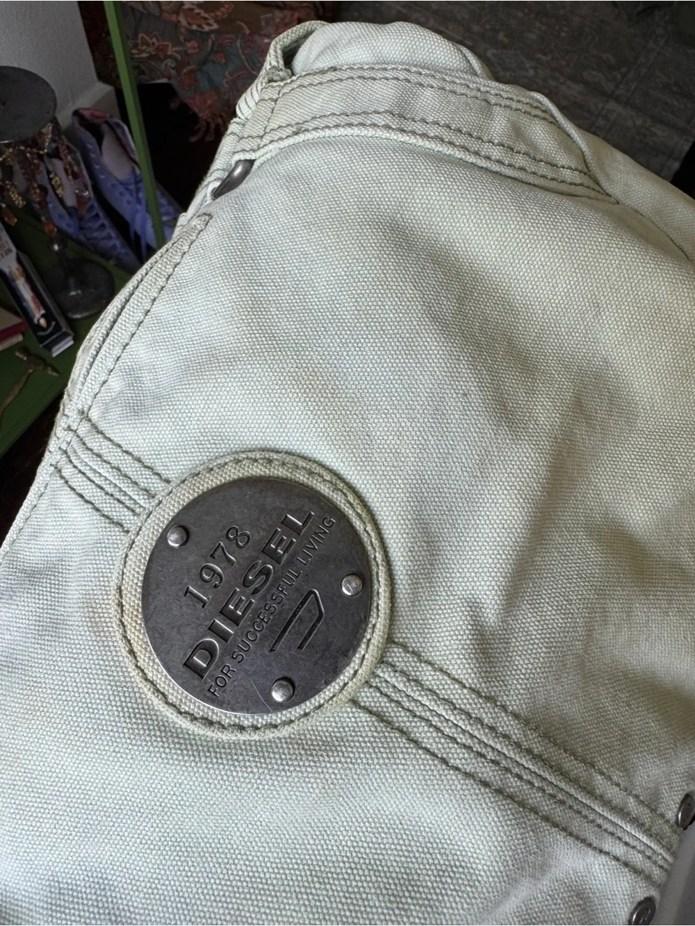 Vintage Diesel Seafoam Green Tote